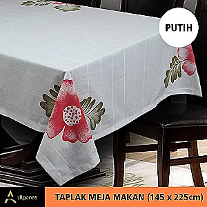 Taplak Meja Makan Motif Print Bunga 145x225